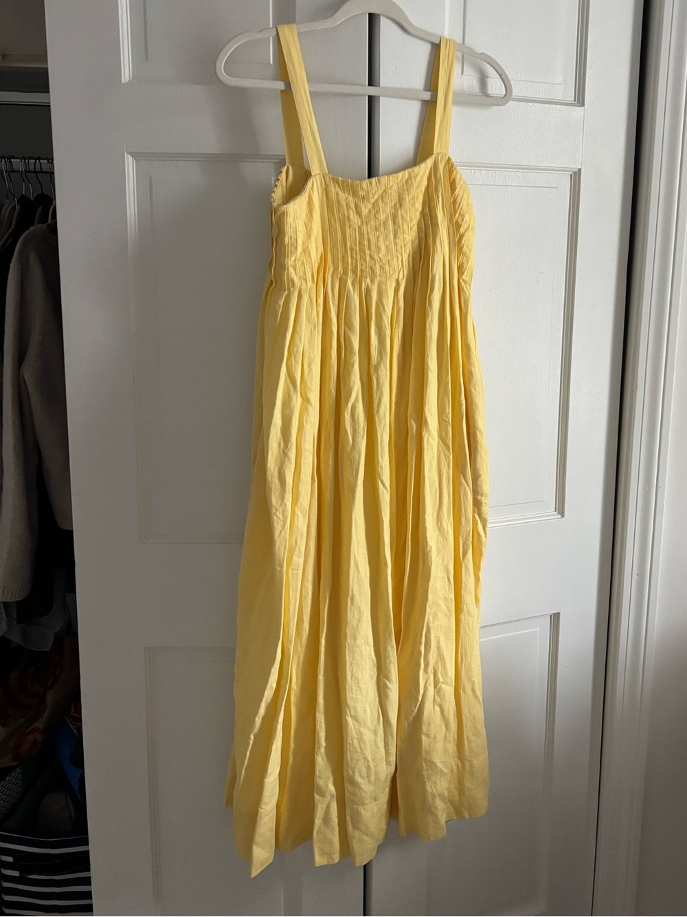 Banana republic yellow midi dress linen